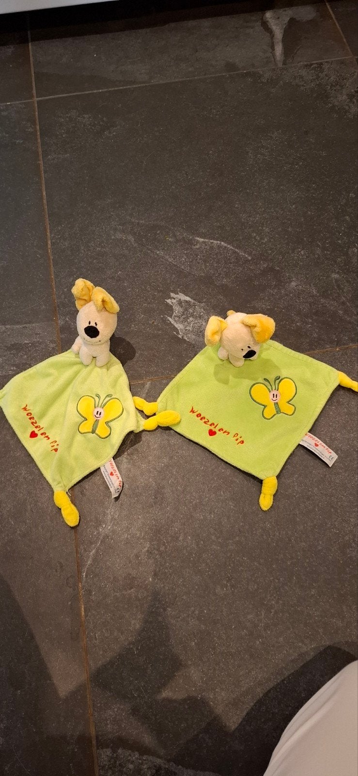 woezel en wilt doekjes groen geel hondje met vlinder, Groen, Overige karakters, Nieuw, Middelgroot (20 tot 80 cm)