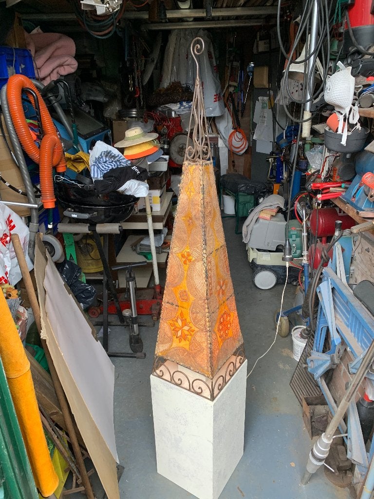 lamp oosterse sfeer, Ophalen, Hout, E27 (groot), Zo goed als nieuw