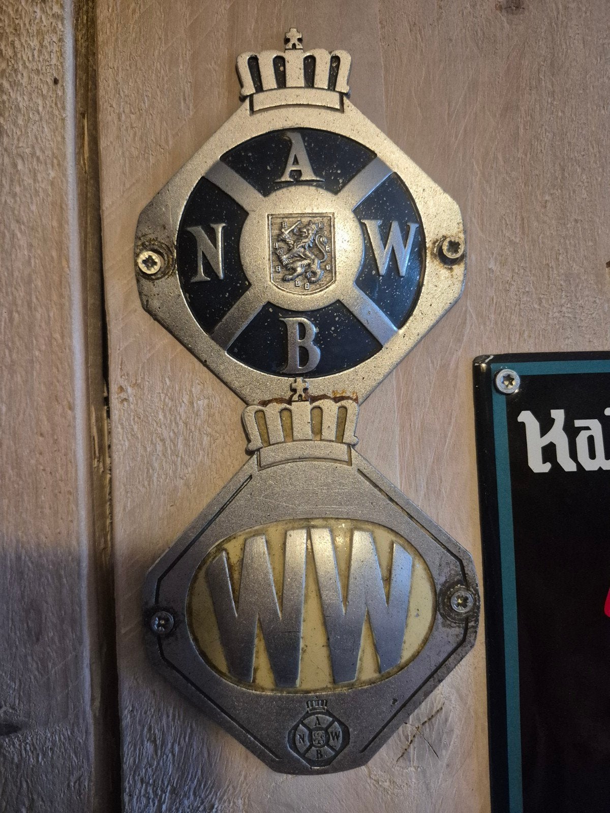Vintage ANWB Wegenwacht embleem - Zeldzaam verzamelobject, Ophalen of Verzenden, Gebruikt
