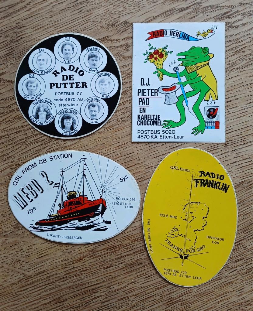 Stickers piraten zender radio luisteramateur ETTEN-LEUR, Ophalen of Verzenden, Zo goed als nieuw