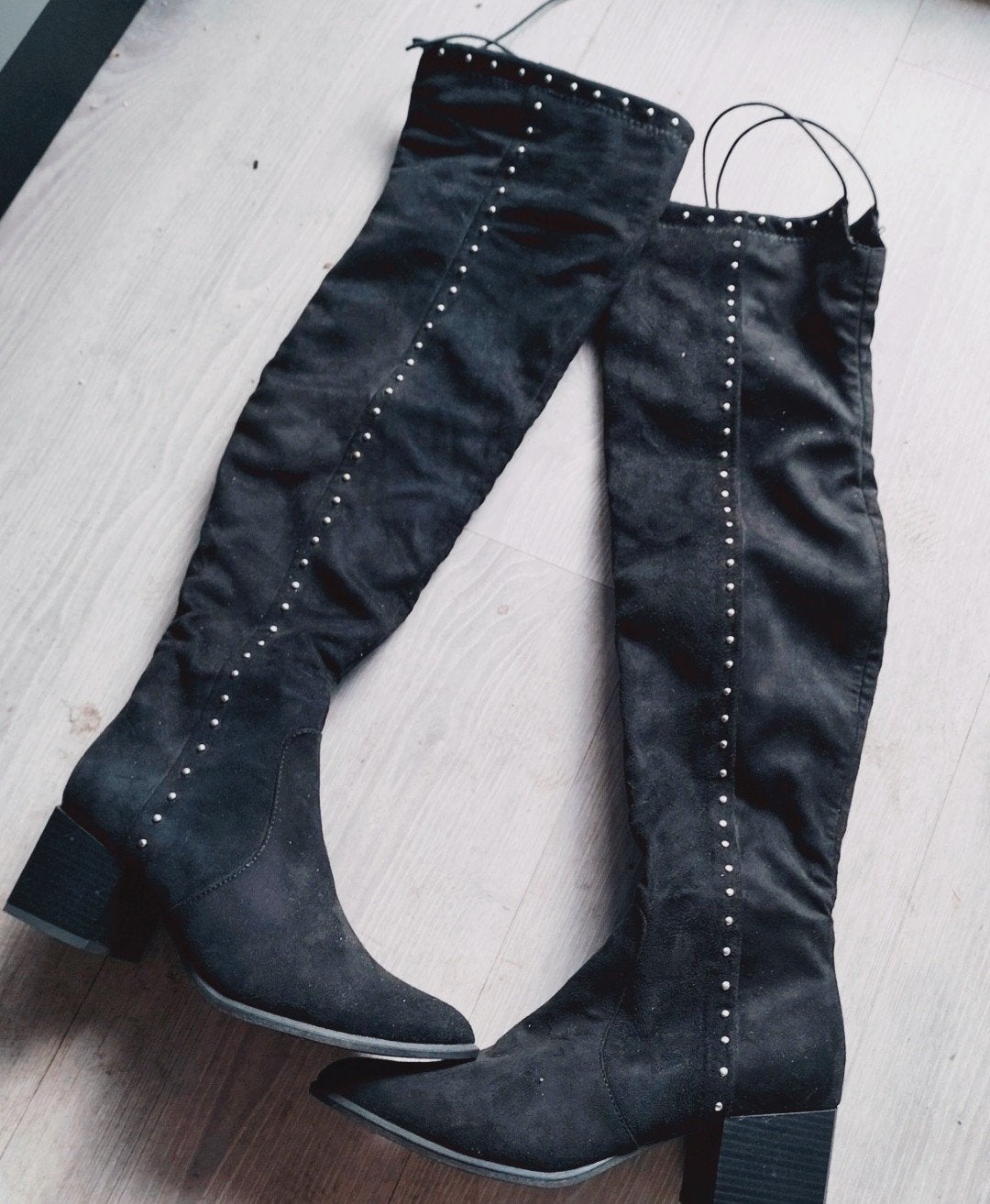laarzen met studs dames, Hoge laarzen, Zwart, Nieuw, Ophalen of Verzenden