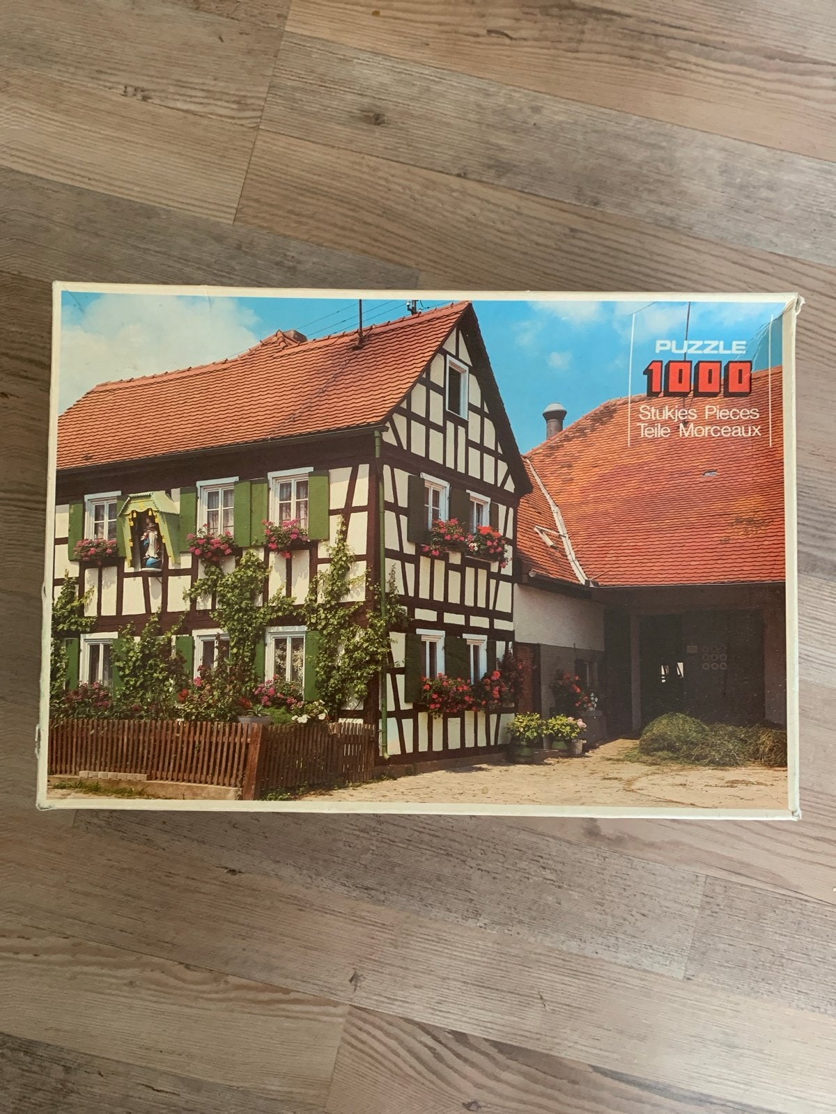 Vintage Legpuzzel 1000 Stukjes - Boerderijtafereel, Ophalen, 500 t/m 1500 stukjes, Gebruikt, Legpuzzel