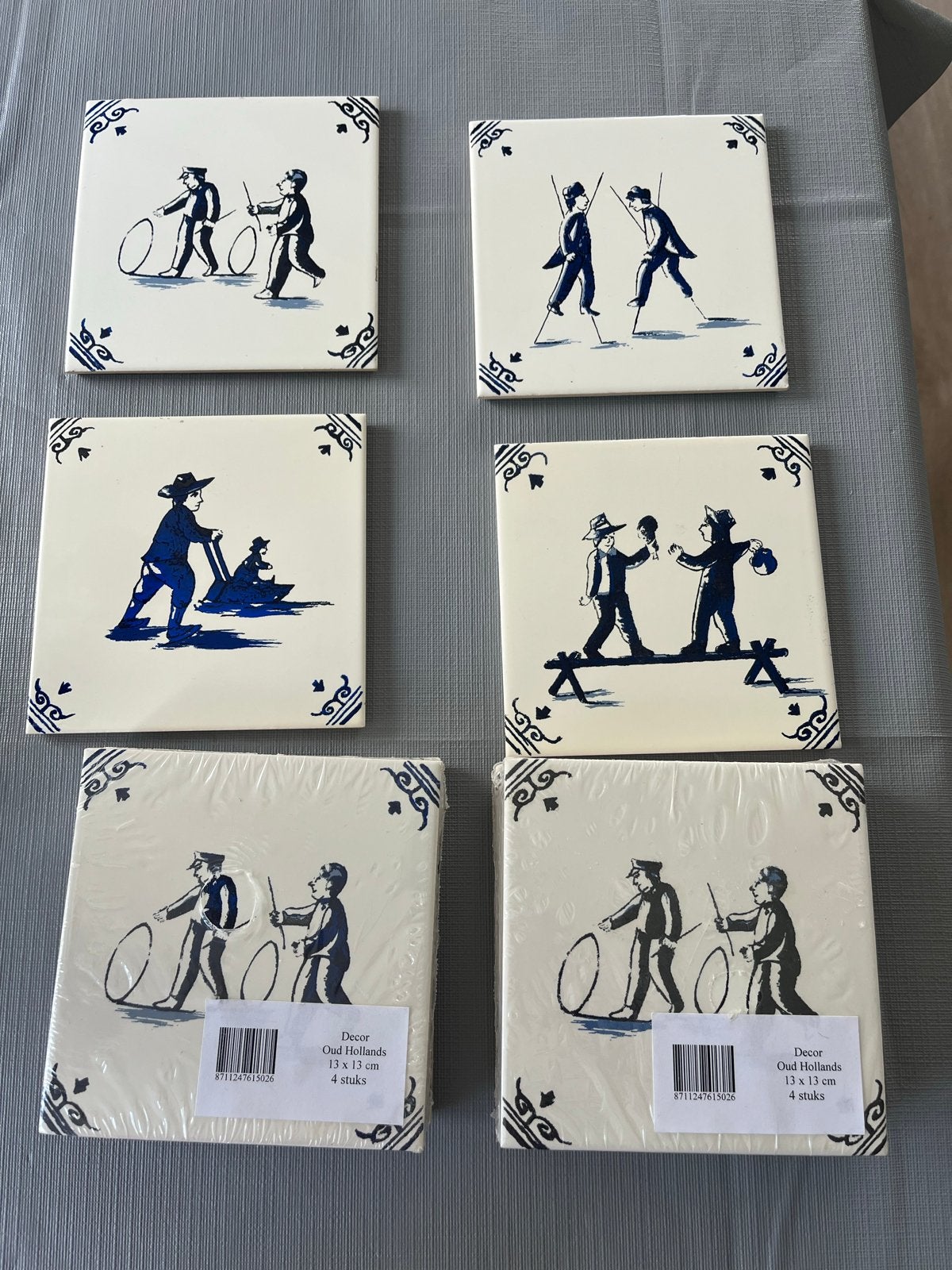 Delfts Blauwe tegel - Oud Hollands Decor (4 stuks), Ophalen