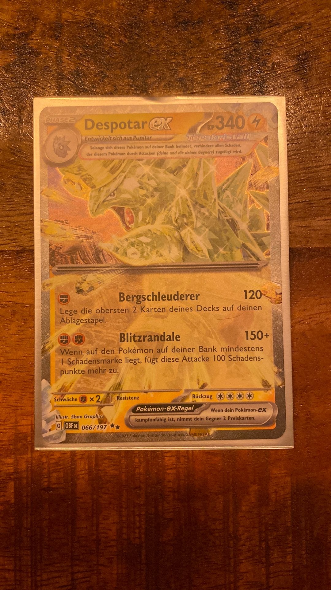 Despotar/Tyranitar Duitse pokemon kaart, Ophalen of Verzenden, Zo goed als nieuw