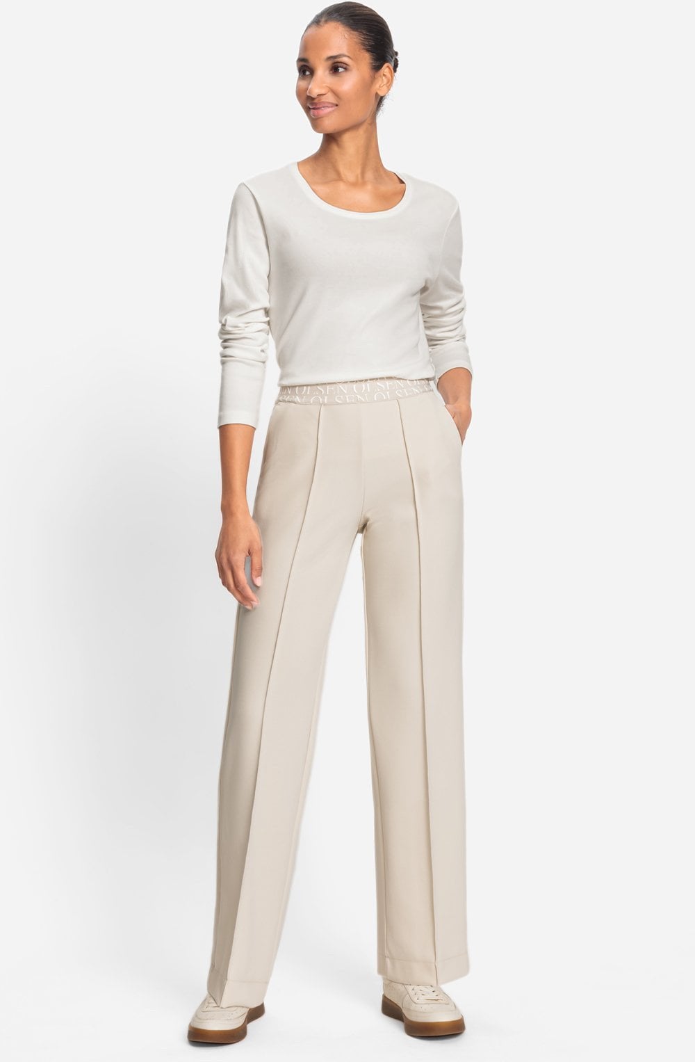 Olsen damespantalon, Maat 38/40 (M), Beige, Nieuw, Ophalen of Verzenden