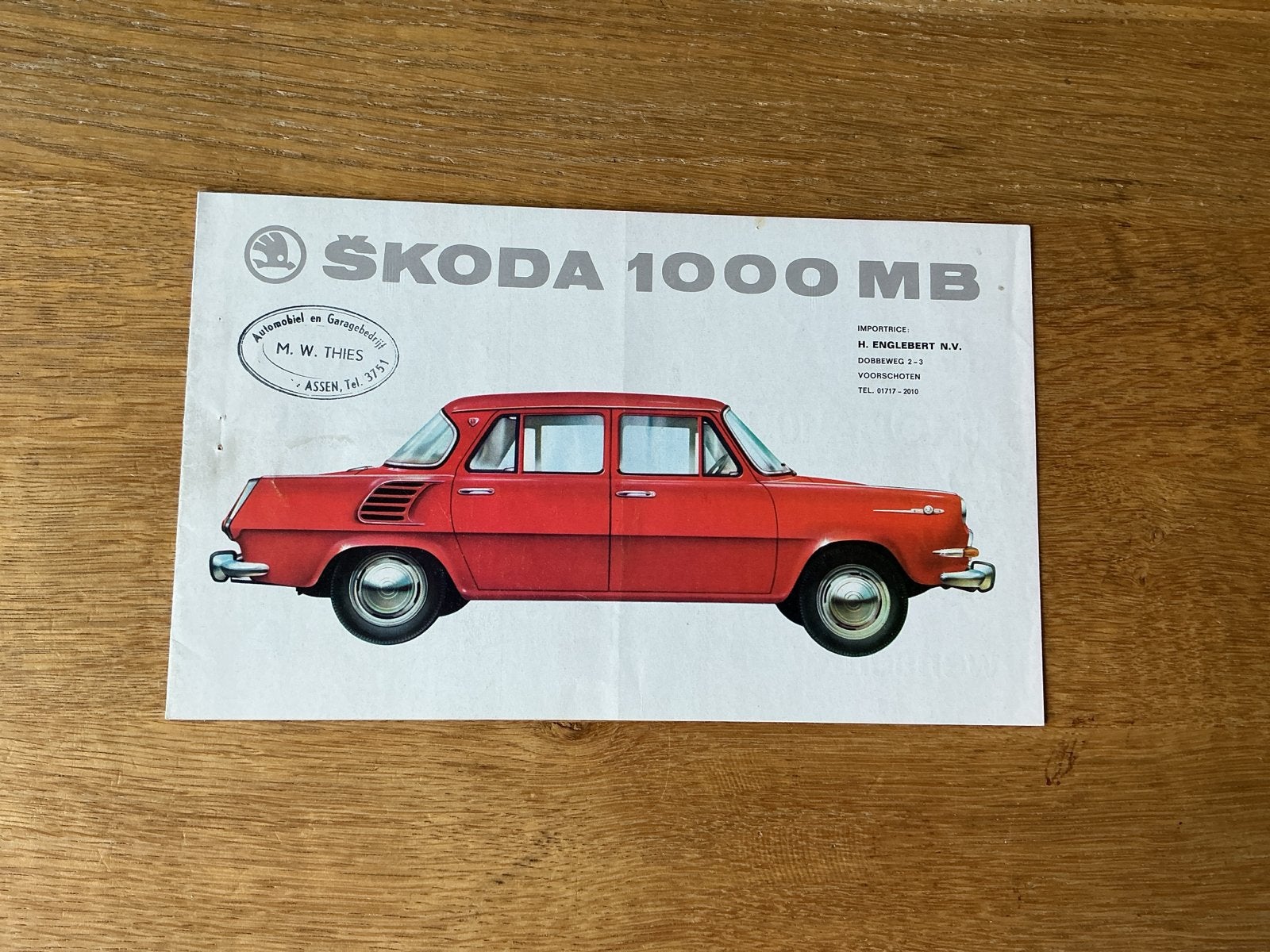 Skoda 1000 MB Folder - Origineel uit de jaren '60, Ophalen of Verzenden, Zo goed als nieuw