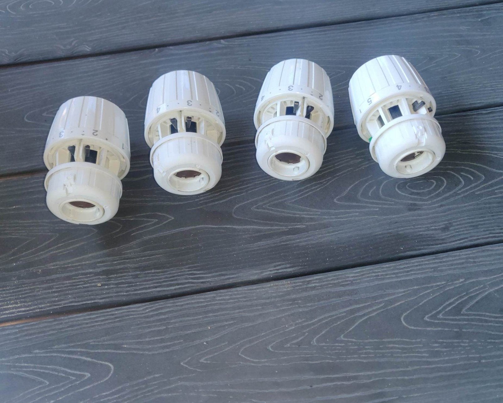 4 Danfoss thermostaatknoppen - Gebruikt, Ophalen of Verzenden, Gebruikt