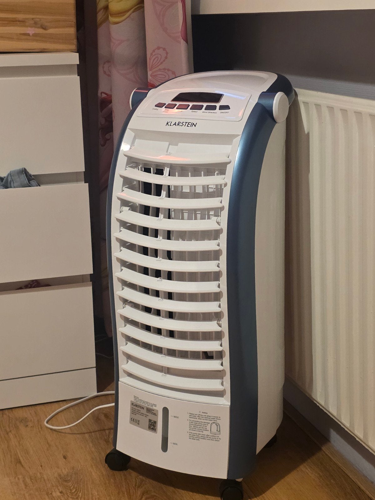 Klarstein Waterkoeler - Mobiele Airco, Minder dan 60 m³, 3 snelheden of meer, Ophalen of Verzenden, Zo goed als nieuw