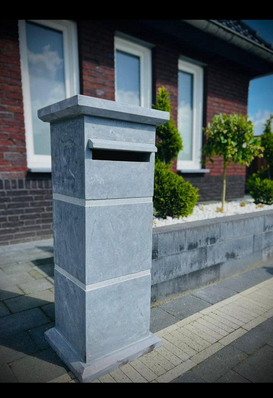 Natuursteen brievenbus - Model 002 - NIEUW - uit voorraad, Ophalen of Verzenden, Nieuw, Hardsteen, Staande brievenbus