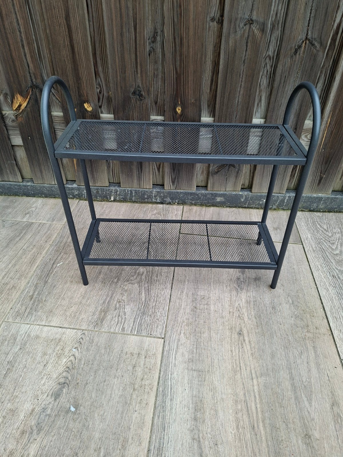 Stijlvol antraciet plantenrek, Tuin en Terras, Bloembakken en Plantenbakken, Gebruikt, Ophalen of Verzenden, Metaal, 60 tot 100 cm