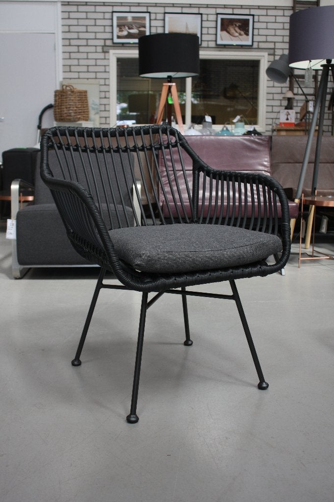 Leuk hip loungeset tuinset zwart rotan Bohemian terras tuin, Ophalen, 4 zitplaatsen, Bank, Loungeset