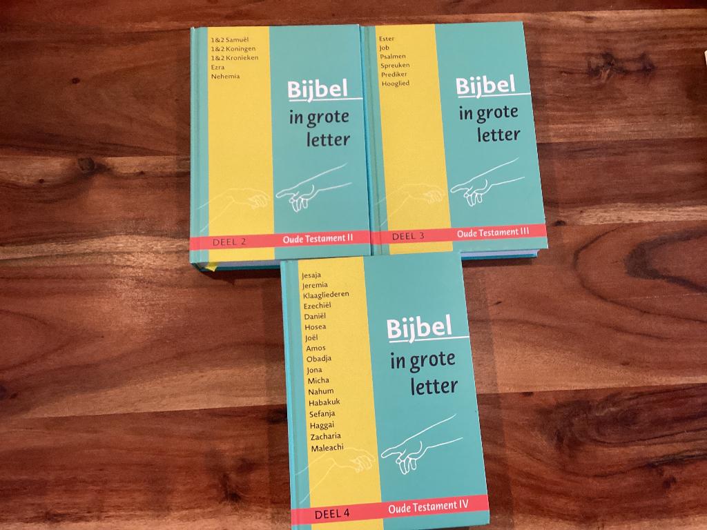 3x Bijbel in grote letter of Groot Letter Bijbel losse delen, Ophalen of Verzenden, Zo goed als nieuw, Christendom | Protestants