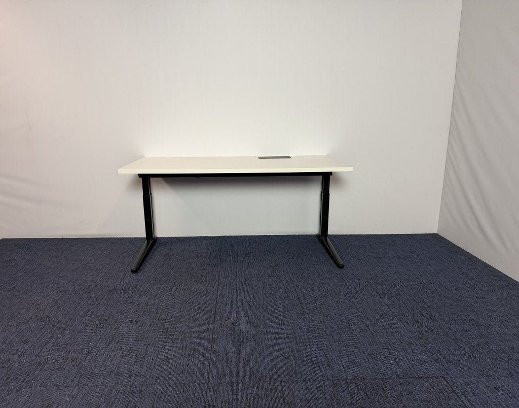 20 x Bureau Ahrens Essa, wit blad met fliptop, 160 x 80 cm., Ophalen, 160 cm, Gebruikt, In hoogte verstelbaar