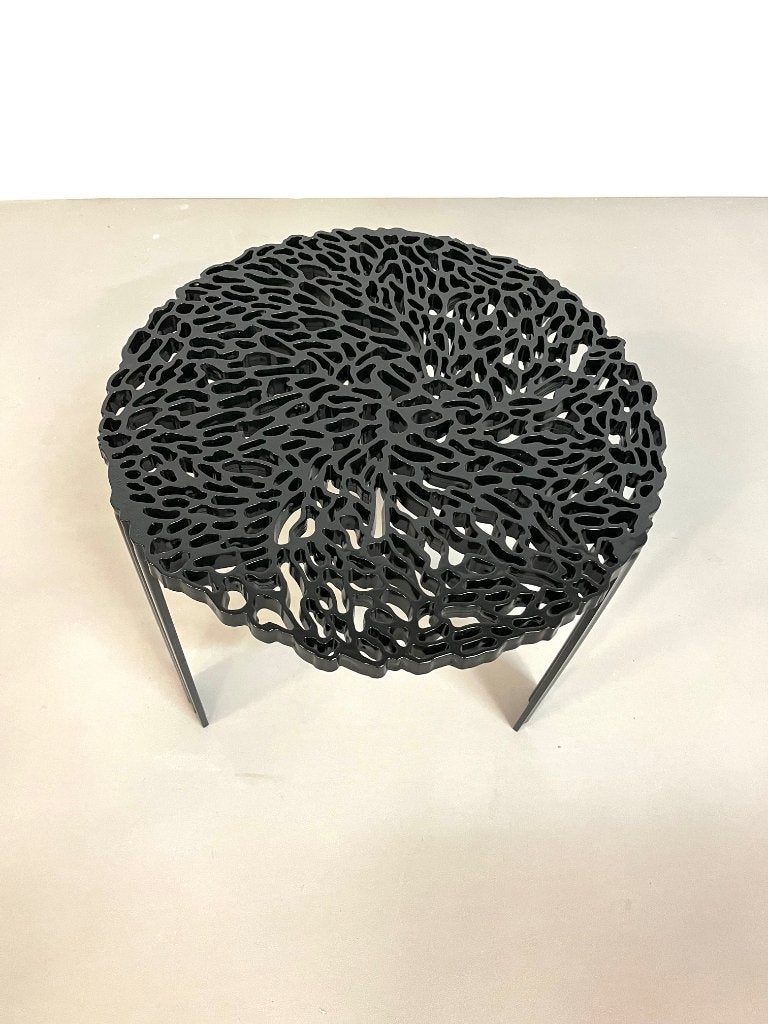 Postmodern T-tafeltje van Patricia Urquiola,Kartell 2006, Ophalen, Kunststof, 50 tot 100 cm, Rond