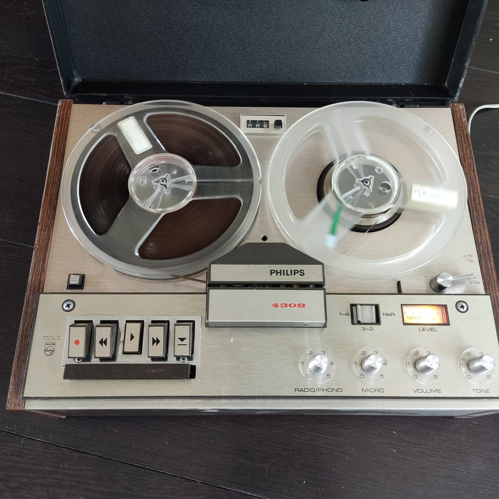 Philips 4308 Bandrecorder - nieuwe belts., Audio, Tv en Foto, Bandrecorders, Ophalen
