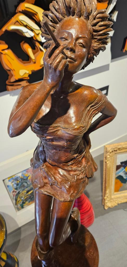 Bronzen beeld Lothar Vigelandzoon beperkte oplage gesigneerd, Ophalen, Gemerkt, Brons, 1 meter - 2 meter