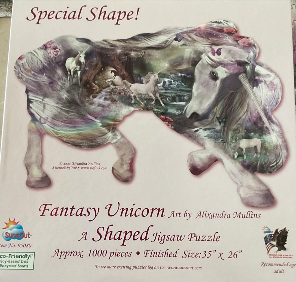 Sunsout legpuzzel Fantasy Unicorn - 1000 stukjes, Ophalen of Verzenden, 500 t/m 1500 stukjes, Zo goed als nieuw, Legpuzzel