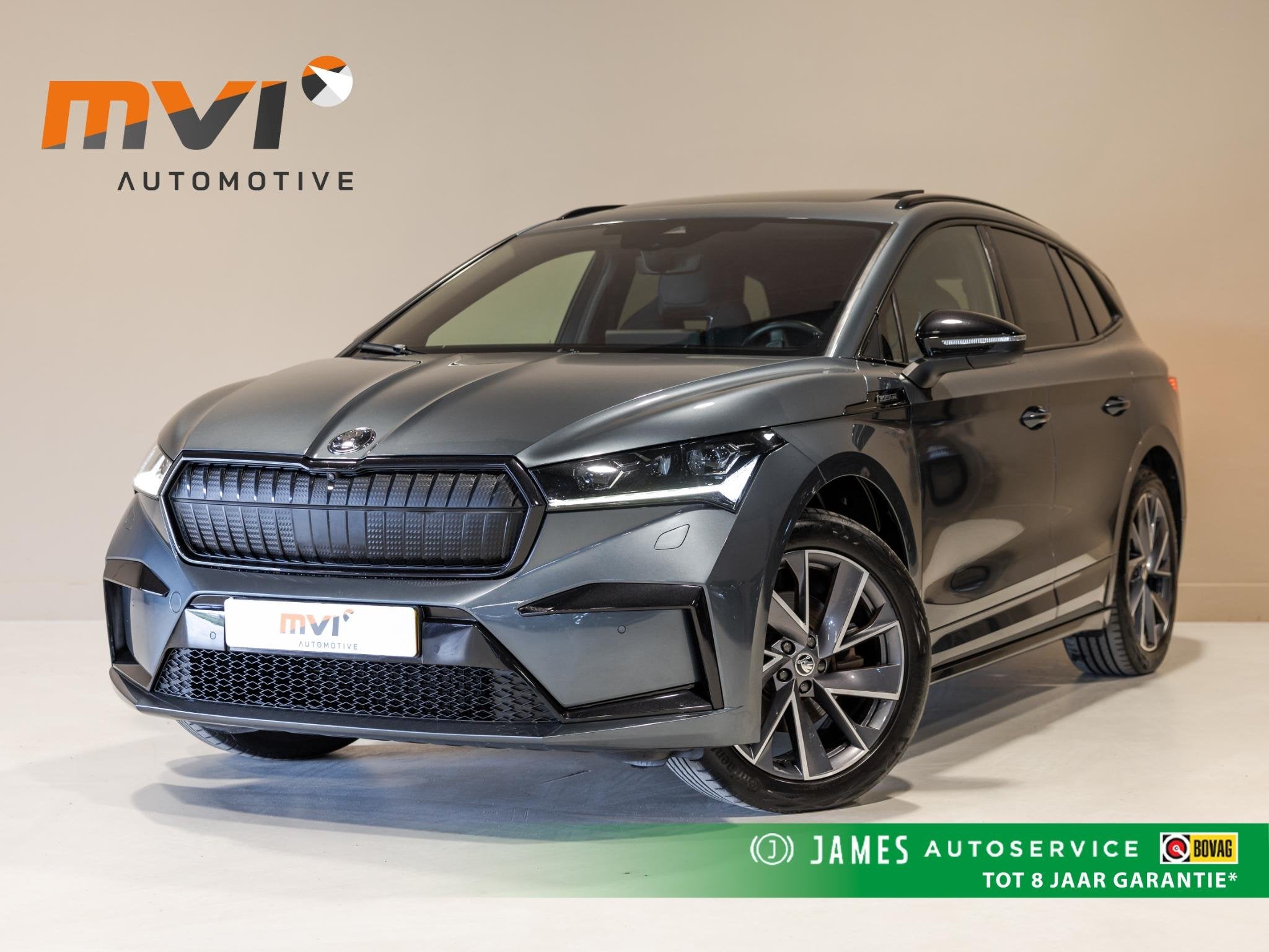 Skoda Enyaq iV 60 Founders Edition Black Sportline SoH 92% /, Auto's, Skoda, Automaat, Gebruikt, Huisgarantie, 179 pk
