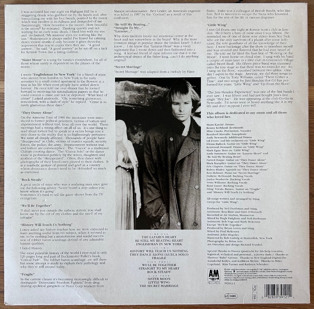 STING - ...Nothing like the sun ( 2LP; NMINT ), Ophalen of Verzenden, 12 inch, Poprock, Dubbel-LP