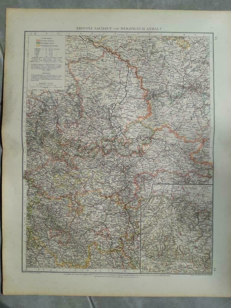 43-44 / Provinz Sachsen & Herzogtum Anhalt Litho uit 1899, Ophalen of Verzenden