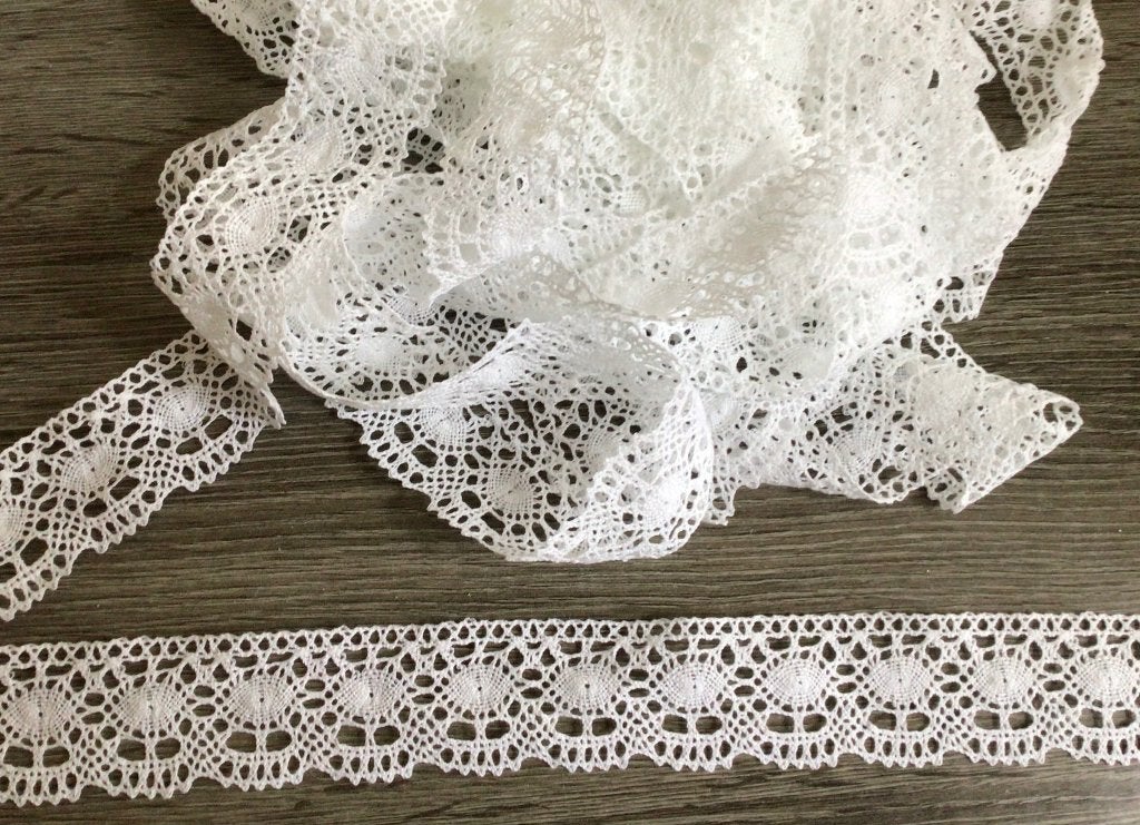 Nr 787) Aanbieding katoen kant met mengdraad 10 meter € 7,50, Verzenden, Nieuw, Kant