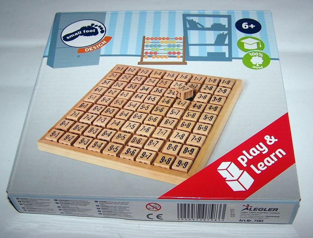 Play & Learn houten vermenigvuldigen blokken-board.Rekenspel, Ophalen of Verzenden, Zo goed als nieuw, Puzzelen