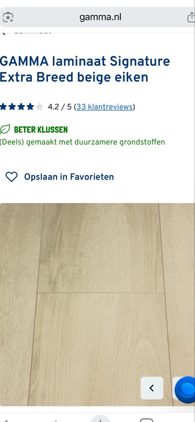 GAMMA laminaat Signature Extra Breed beige eiken, Ophalen, 30 cm of meer, Nieuw, 10 m² of meer