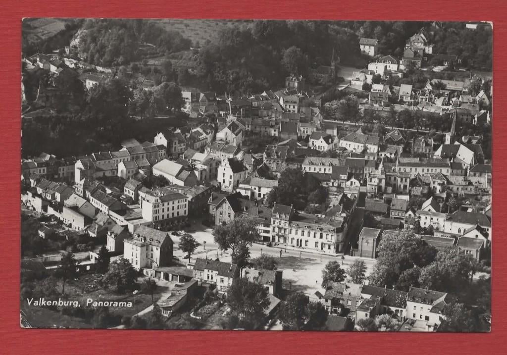 Valkenburg - Panorama (opn. KLM) - 1954 (pst.st. Valkenburg), Ophalen of Verzenden, 1940 tot 1960, Gelopen, Limburg