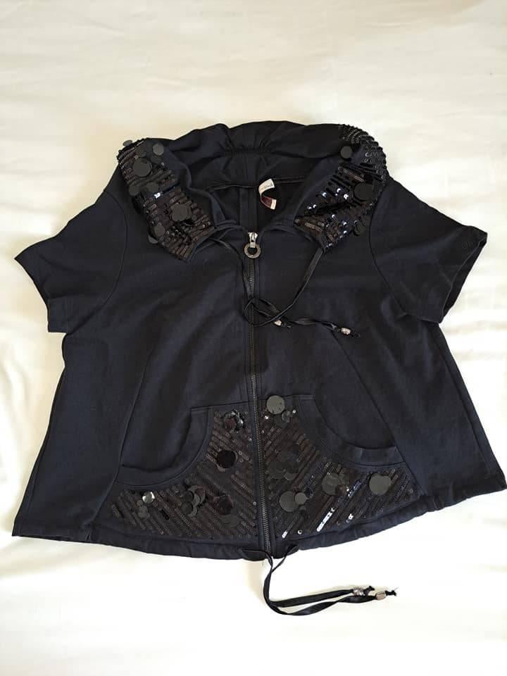 Liu Jo, sweatvest met korte mouwen, mt L, Kleding | Dames, Truien en Vesten, Zo goed als nieuw, Maat 42/44 (L), Zwart, Ophalen of Verzenden