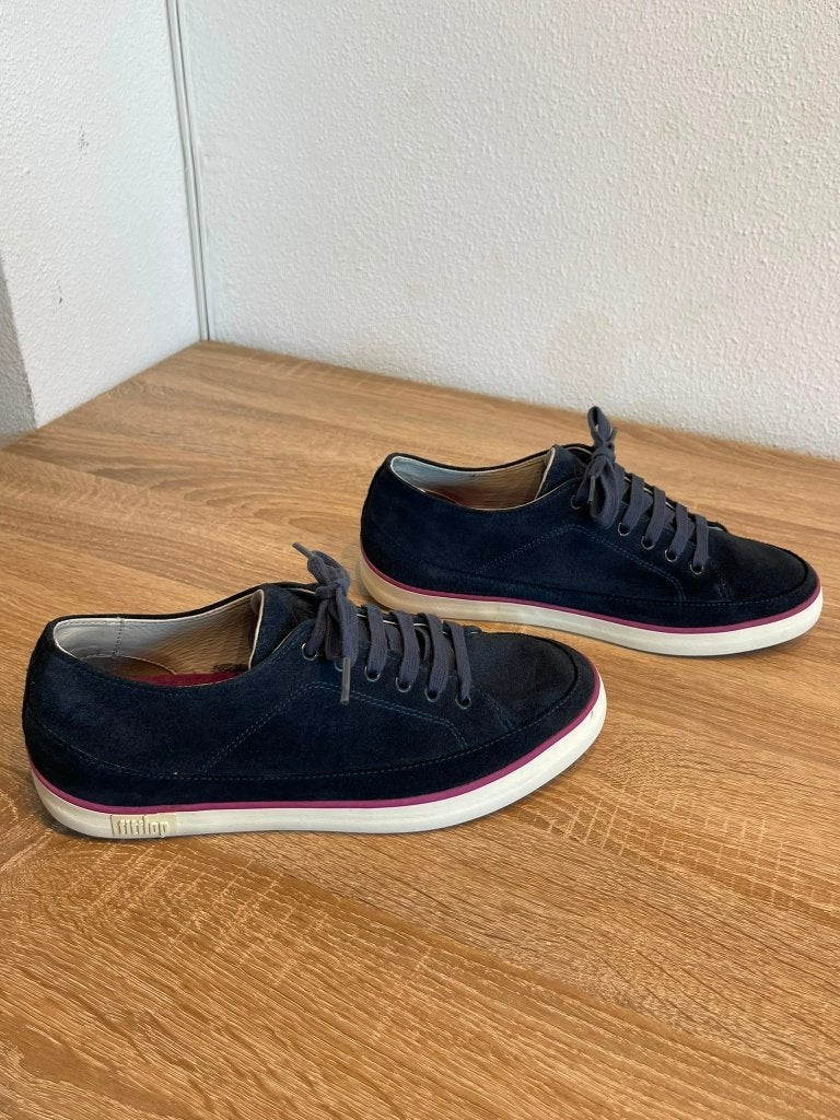 FitFlop Super T suède sneakers – maat 40 – donkerblauw, Fitflop, Blauw, Flop, Ophalen of Verzenden