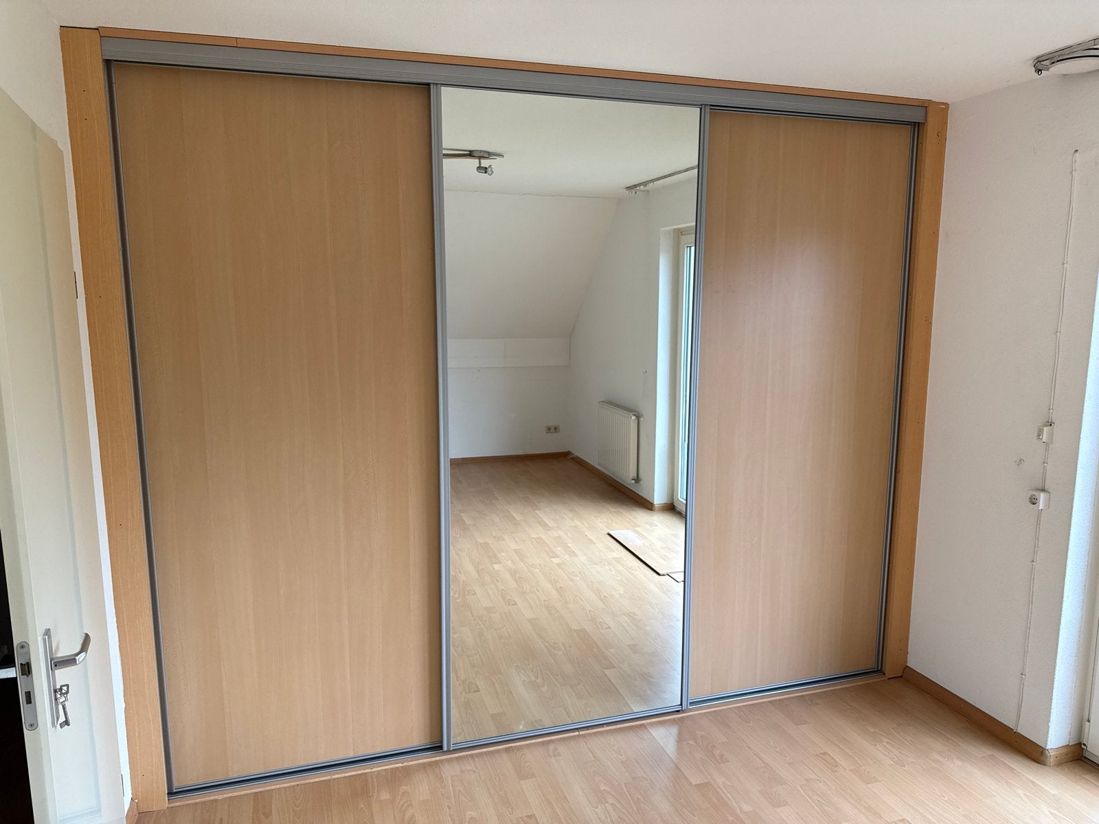 Inbouw kledingkast met schuifdeuren en spiegel, Ophalen, Gebruikt, 200 cm of meer, Met lade(s)