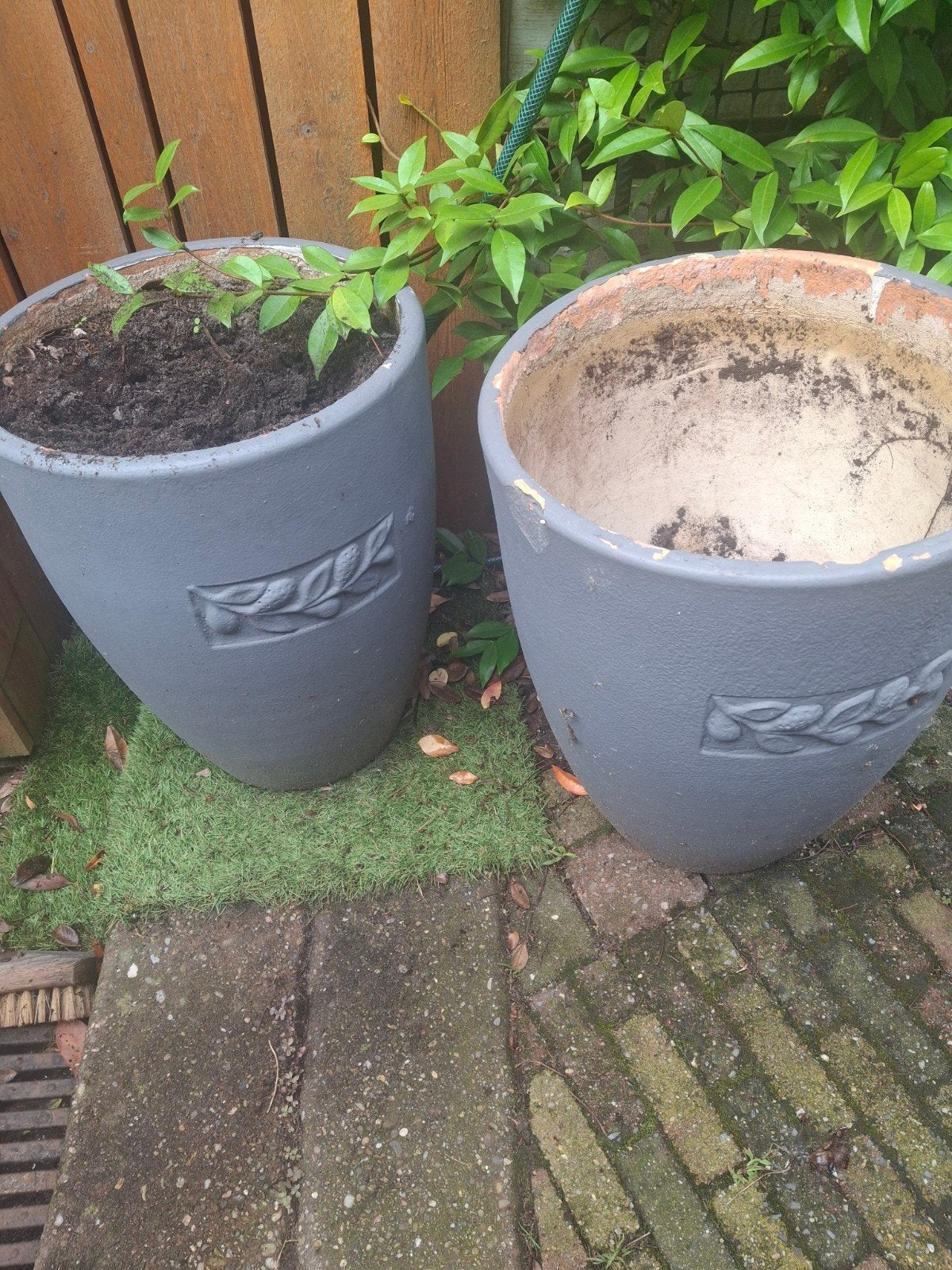 Terracotta potten 60 cm hoog, 40 cm doorsnee, Gebruikt, 40 cm of meer, Rond, Ophalen of Verzenden