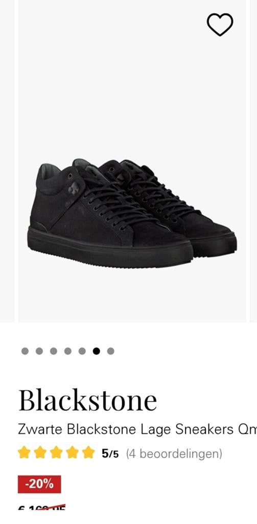 Blackstone schoenen sneakers zwart 43 leer, Blackstone, Verzenden, Zwart, Zo goed als nieuw
