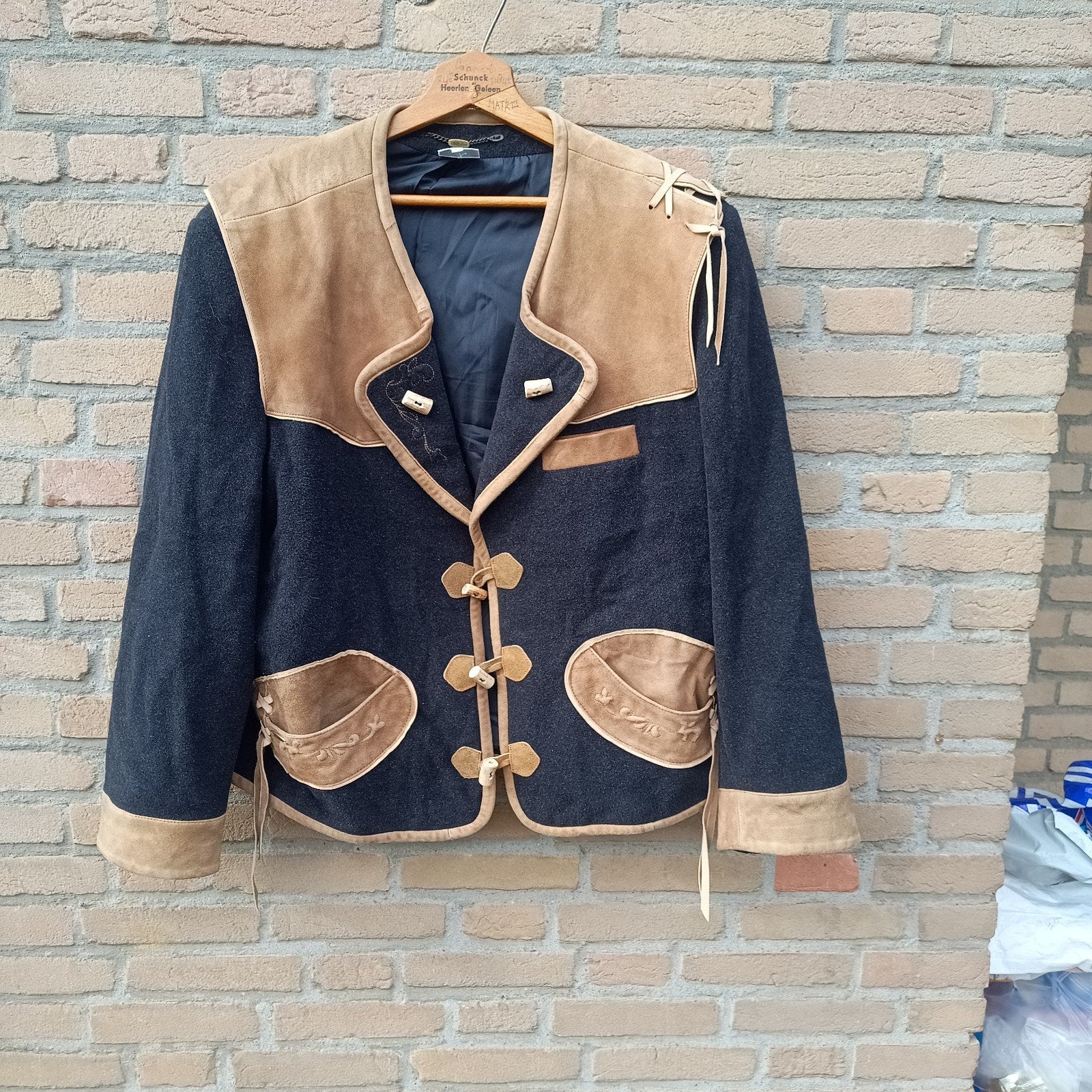 Tiroler 54 leren Trachten Janker Country Line Oktoberfest, Kleding | Heren, Ophalen of Verzenden, Zo goed als nieuw, Maat 52/54 (L)