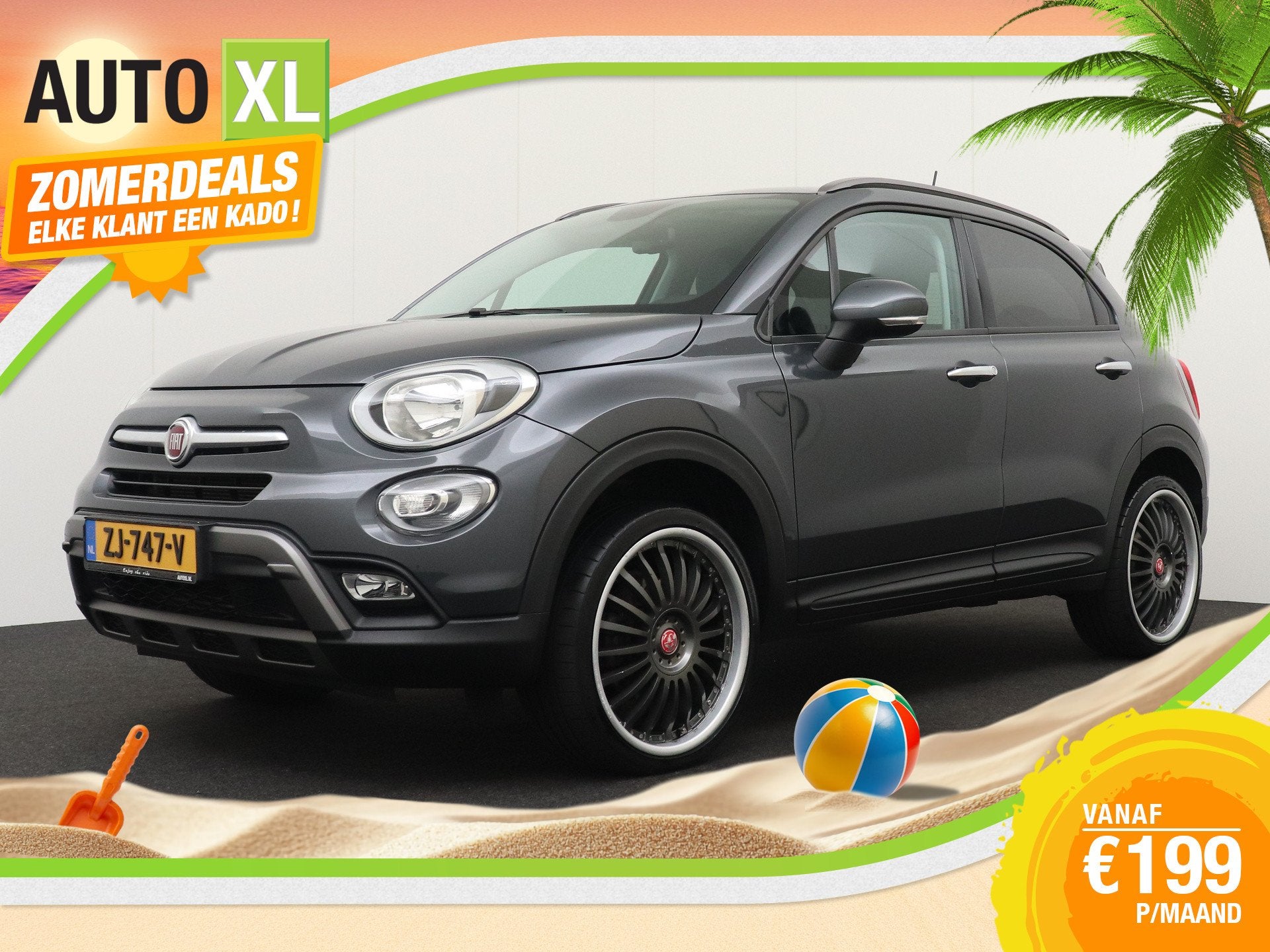 Fiat 500X Cross 1.4 170PK Aut Turbo 4x4 Camera Climate Stuur, Auto's, Fiat, Automaat, 15 km/l, Gebruikt, 4 cilinders