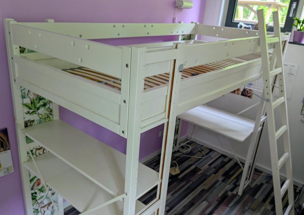GRATIS Lundia hoogslaper ZONDER bedbodem/lattenbodem, Ophalen, Gebruikt, Eenpersoons, 200 cm