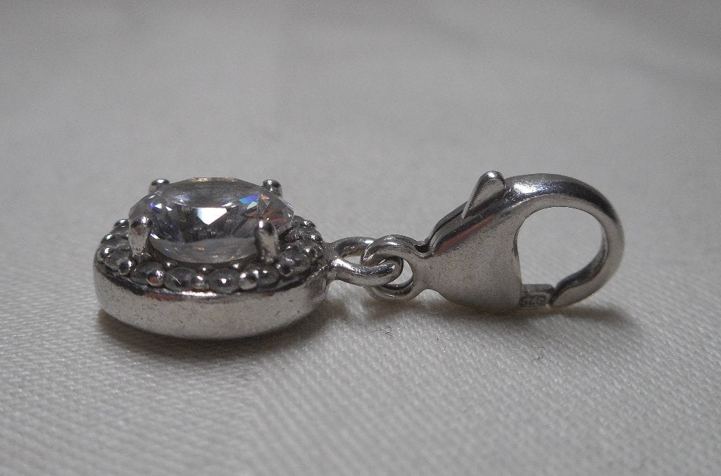 Zilveren Ti Sento charm bedel met heldere stenen nr.1563, Overige merken, Verzenden, Zo goed als nieuw, 1 bedel
