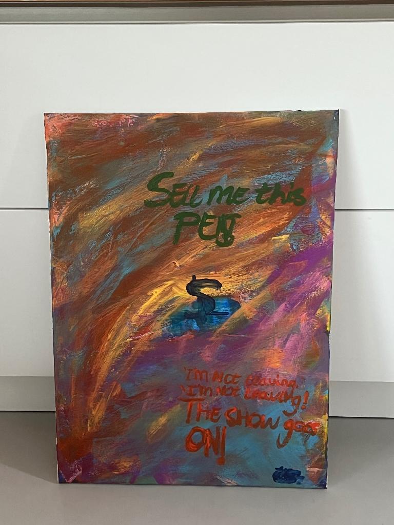Wolf of wallstreet abstract schilderij Jordan belfort, Ophalen of Verzenden
