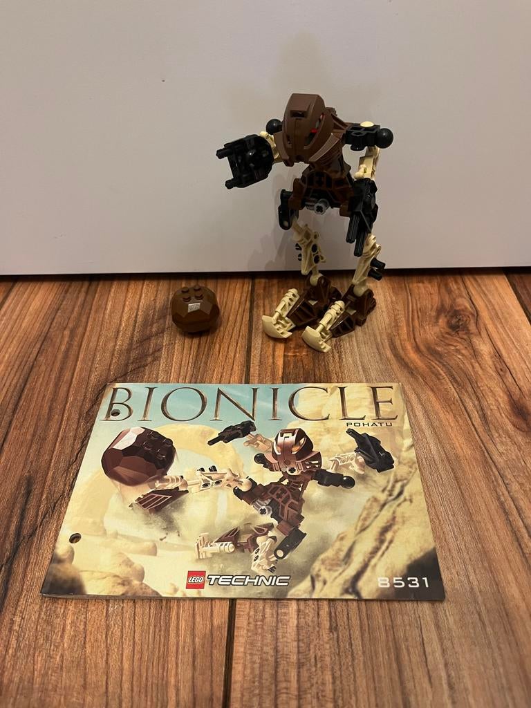LEGO Technic Bionicle 8531 Toa Pohatu – 100% compleet!, Bionicle, Lego, Ophalen of Verzenden, Zo goed als nieuw