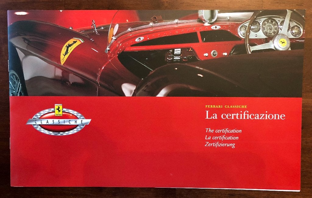 La certificazione Ferrari Classiche folder, Ophalen of Verzenden, Nieuw, Ferrari, Ferrari