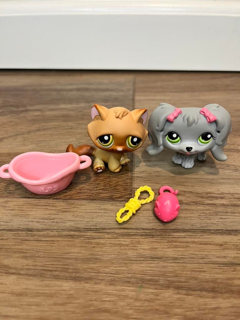 Littlest Pet Shop Pet Pairs Maltese 193 & Kitten 194, Ophalen of Verzenden, Gebruikt