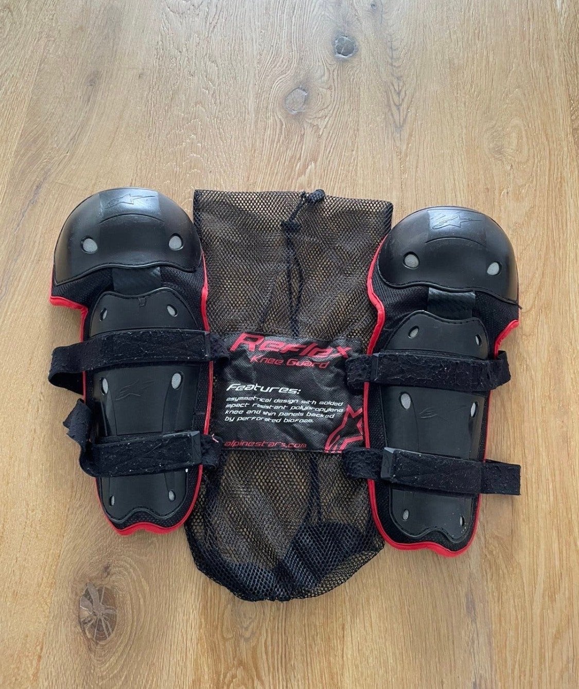 🏍️ Alpinestars Reflex Kniebeschermers - Zwart/Rood, Ophalen of Verzenden, Tweedehands, Motorcrosskleding