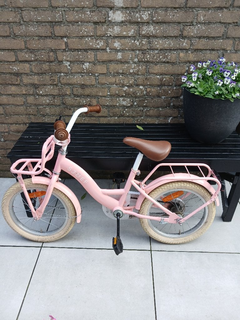Sjoef meisjes fiets 16inch, Fietsen en Brommers, Ophalen, Terugtraprem, Zijwieltjes, Sjoef