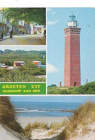 Ansichtkaart	Ouddorp	4-luik, Verzamelen, Ansichtkaarten | Nederland, Verzenden, 1960 tot 1980, Gelopen, Zuid-Holland
