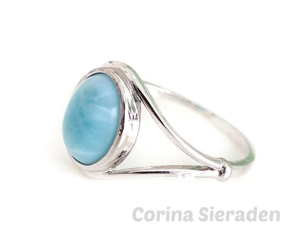 Sterling zilveren ring met larimar, Ophalen of Verzenden, Nieuw