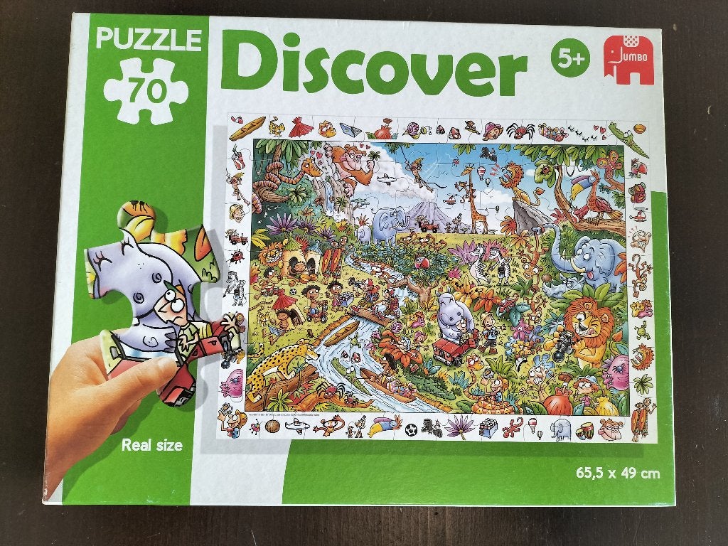 Discover / Zoek-puzzel Jungle ( 70 XL stukken, 5+ ), Ophalen of Verzenden, Meer dan 50 stukjes, Zo goed als nieuw, 6 jaar of ouder