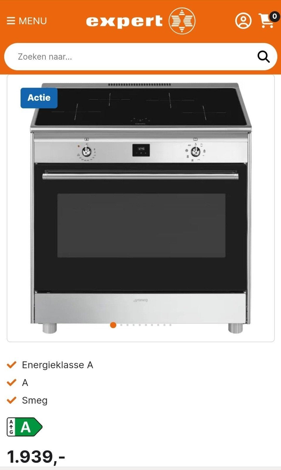 Inductie Fornuis SMEG 90 cm Fornuis is NIEUW VASTE PRIJS!, Ophalen, 60 cm of meer, 4 kookzones, Inductie