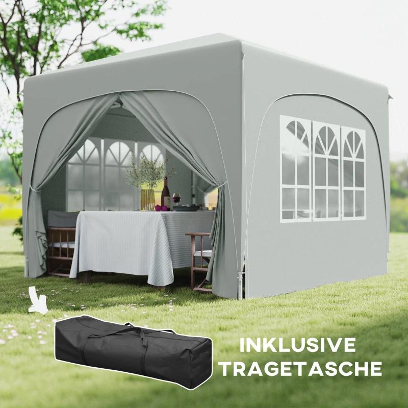 3 x 3 m Paviljoen, Pop-up Tuintent met Zijwanden en Draagtas, Tuin en Terras, Partytenten, Partytent, Minder dan 4 meter, Nieuw