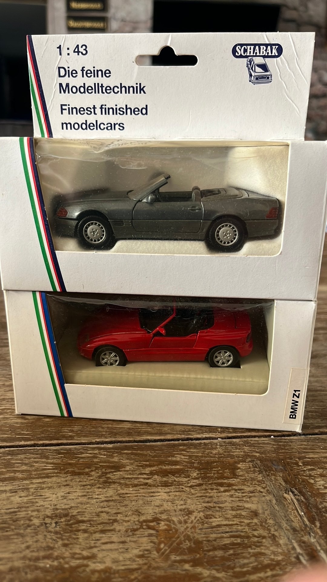 Twee Schabak modellen”BMW Z1 & Mercedes SL “nieuw in ovp, Ophalen of Verzenden, Zo goed als nieuw, Auto, MiniChamps