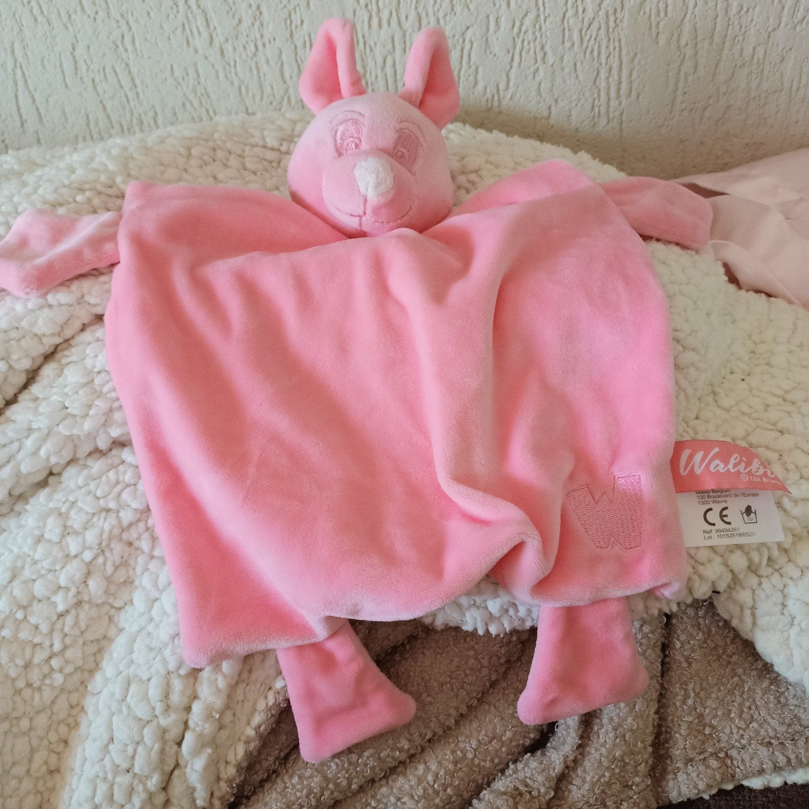 Walibi roze knuffeldoek, Kinderen en Baby's, Speelgoed | Knuffels en Pluche, Overige merken, Overige typen, Ophalen of Verzenden